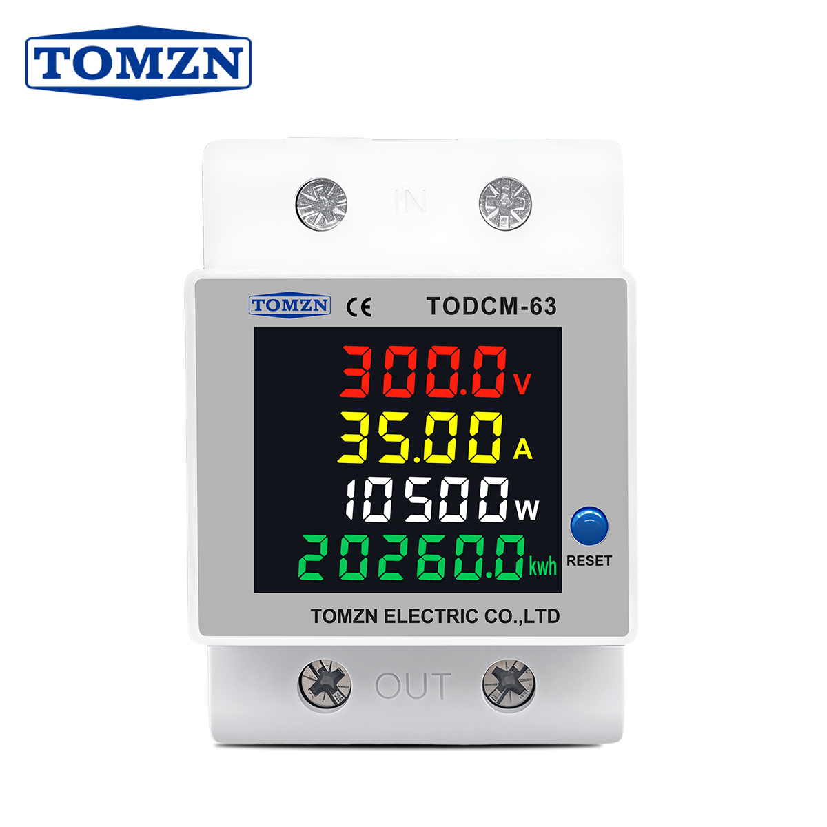 Renewable Energy Demonstration Kit - TOMZN เครื่องวัดพลังงานไฟฟ้ากระแสตรง 14-600V 63A แบบติดตั้งบนราง DIN