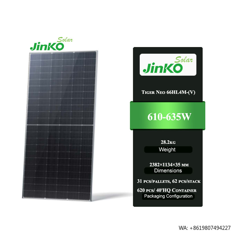 Jinko Solar Panel N-Type - แผงโซลาร์เซลล์ Jinko Tiger Neo 66HL4M-(V) 610-635W