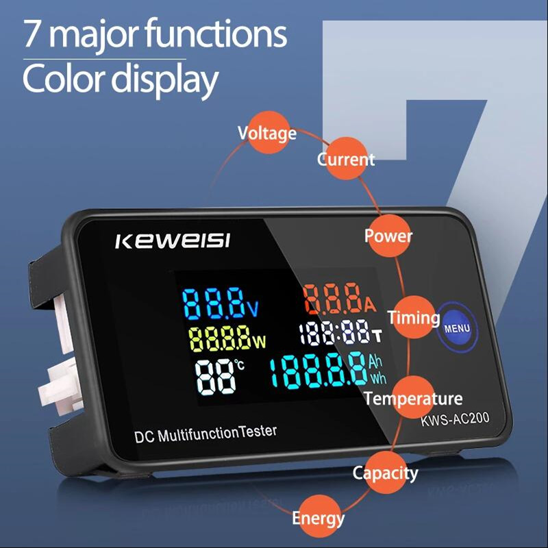 Renewable Energy Demonstration Kit - KWS DC-200โวลต์มิเตอร์ DC 0-200V KWS พลังงาน