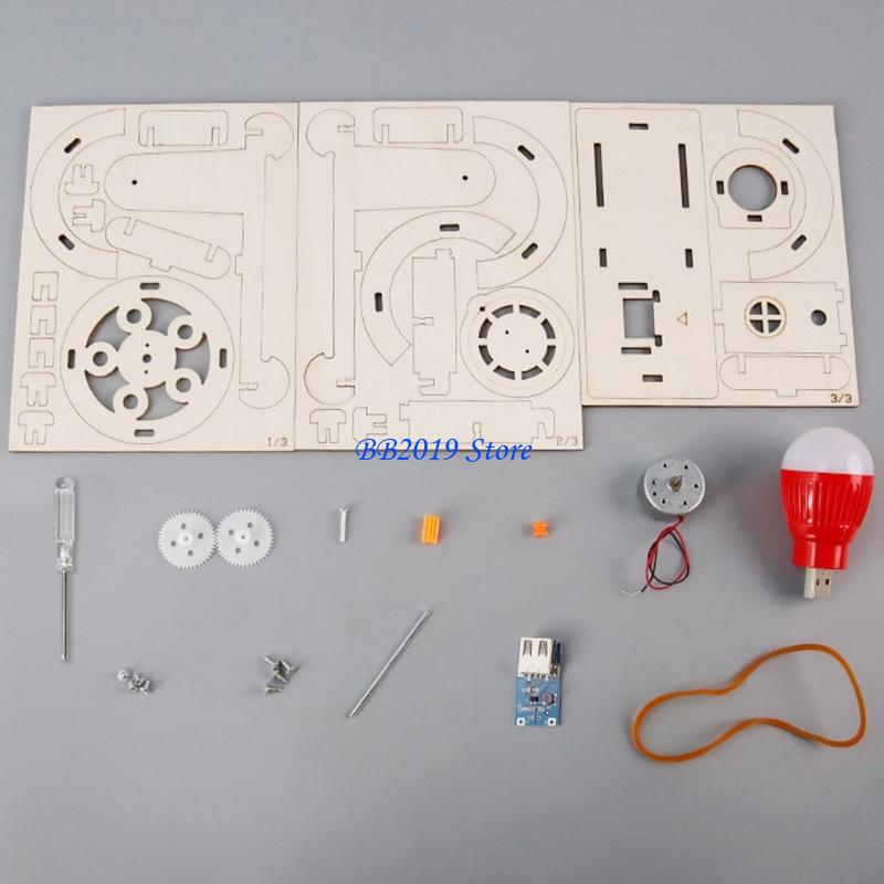 Renewable Energy For Kids - Q0KB ของเล่นวิทยาศาสตร์เครื่องกำเนิดไฟฟ้ามือไม้แบบโต้ตอบสำหรับการเรียนรู้สำหรับเด็กในห้องเรียน