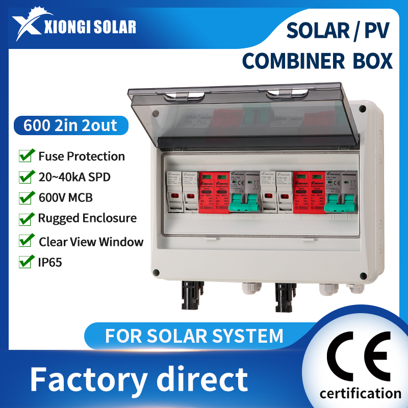 Renewable Energy Systems - กล่องรวมสายไฟฟ้าโซลาร์เซลล์แบบทองแดงแท้ 600V 2 เข้า 2 ออก