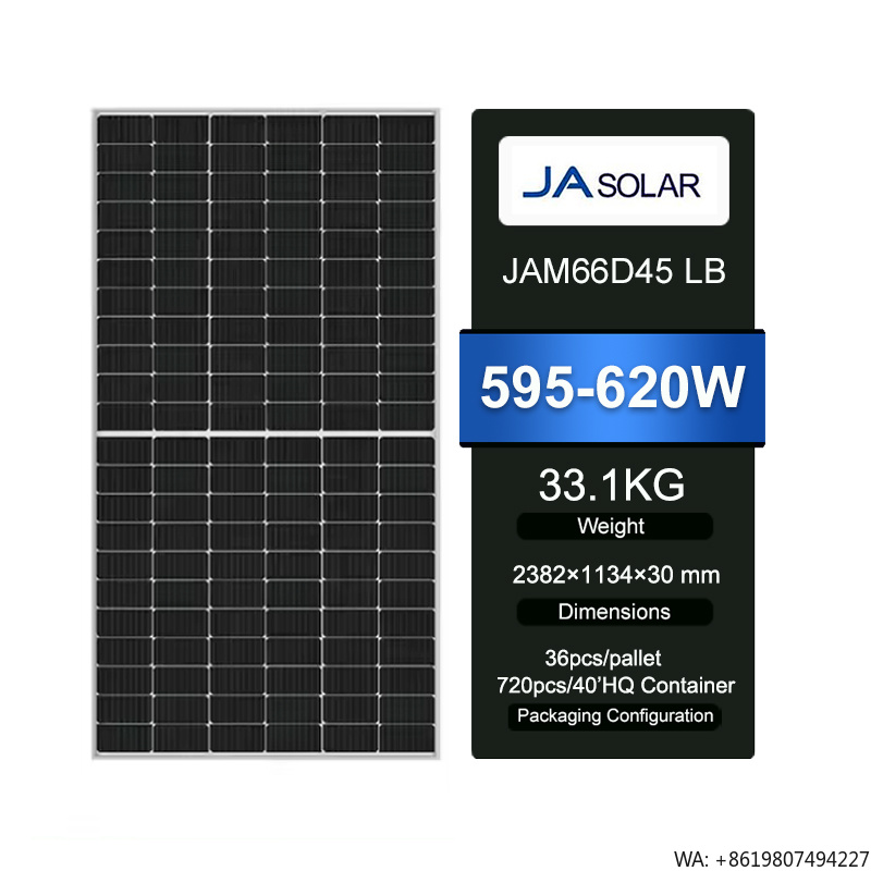 Jinko Solar Panel N-Type - แผงโซลาร์เซลล์ JA Solar แบบกระจกสองชั้น กำลังไฟ 600