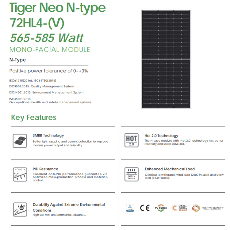 Jinko n ประเภทโมดูล Pv 610 วัต - Jinko Solar Panel N-Type บทวิจารณ์และราคา