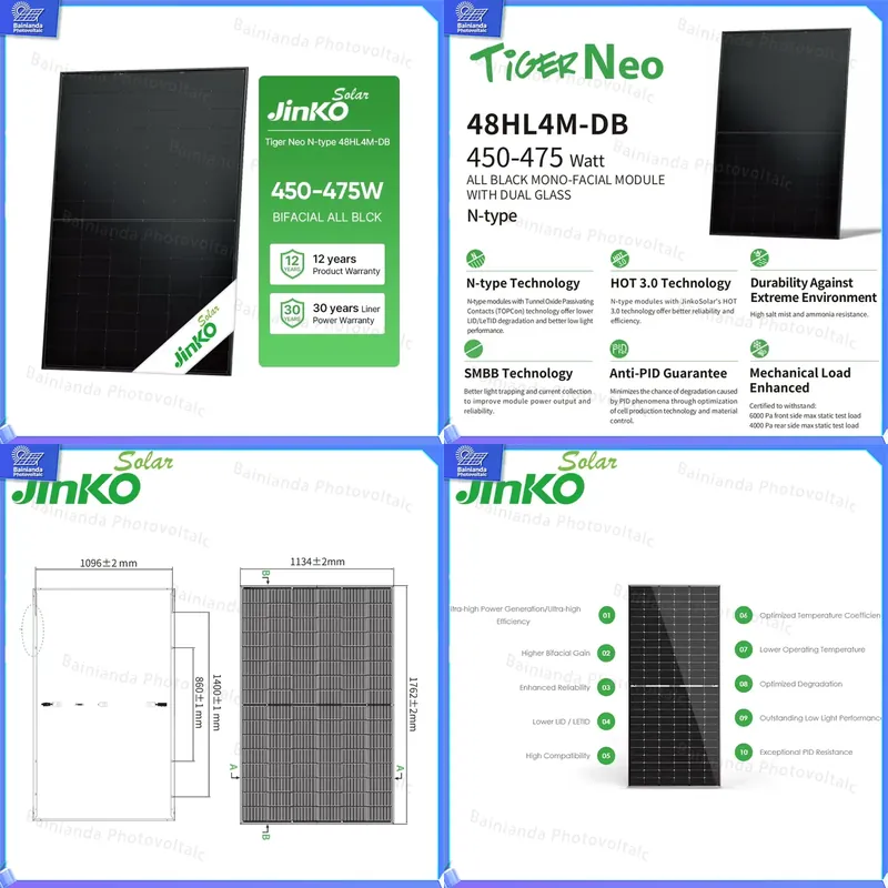 แผงโซลาร์เซลล์ Jinko แบบโมโนคร - Jinko Solar Panel N-Type บทวิจารณ์และราคา